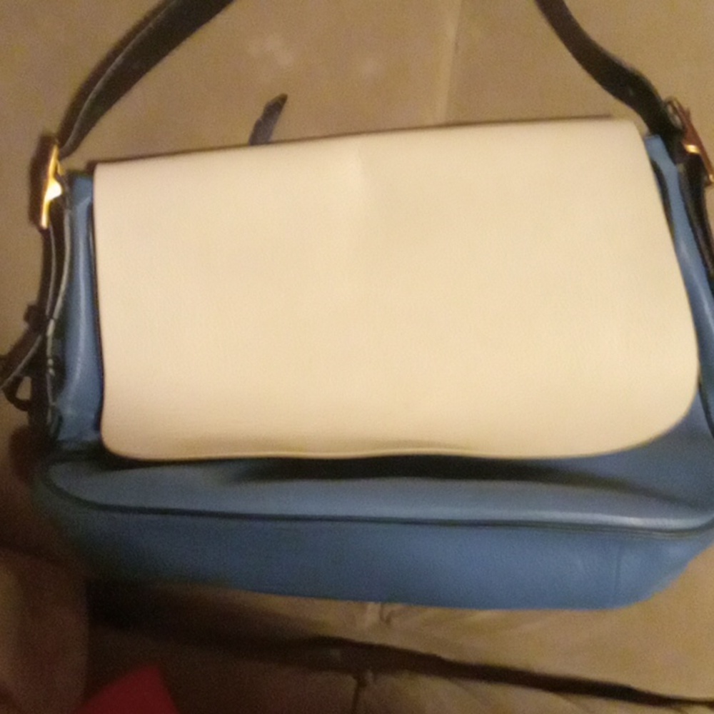 Fossil blue and white Messenger bag purse